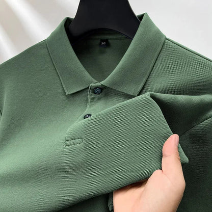 Langärmliges Herren-Poloshirt aus hochwertiger Baumwolle – Schlichte Eleganz und erstklassiger Tragekomfort